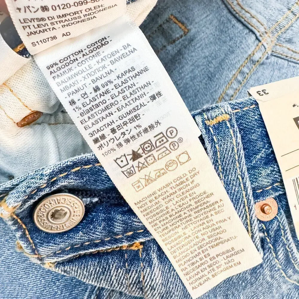 Levi's 501 Shorts Stretch Denim Jeans SZ33 9